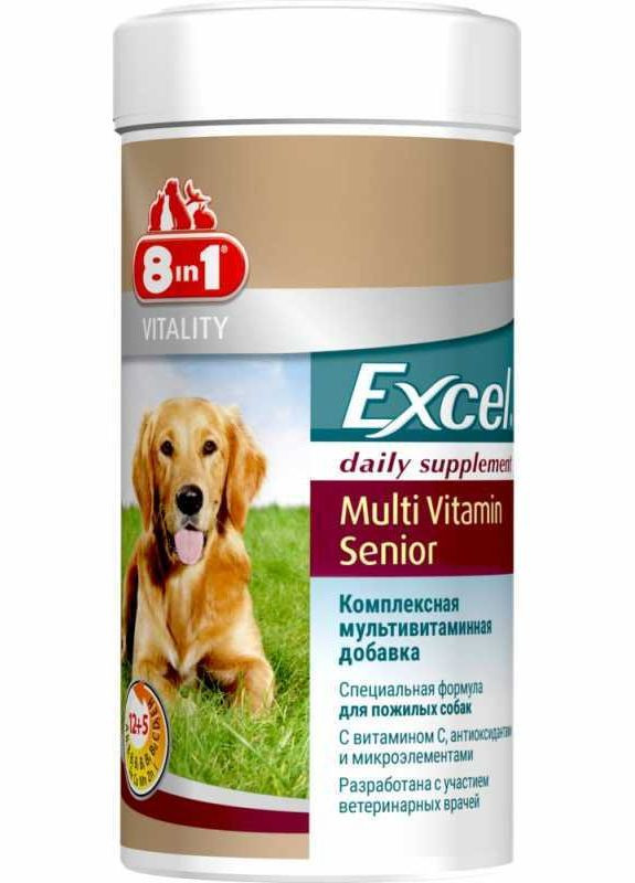 Мультивітамінний комплекс для собак похилого віку Vitality Excel Multi Vitamin Senior 70 шт. (4048422108696) 8in1 (327070360)