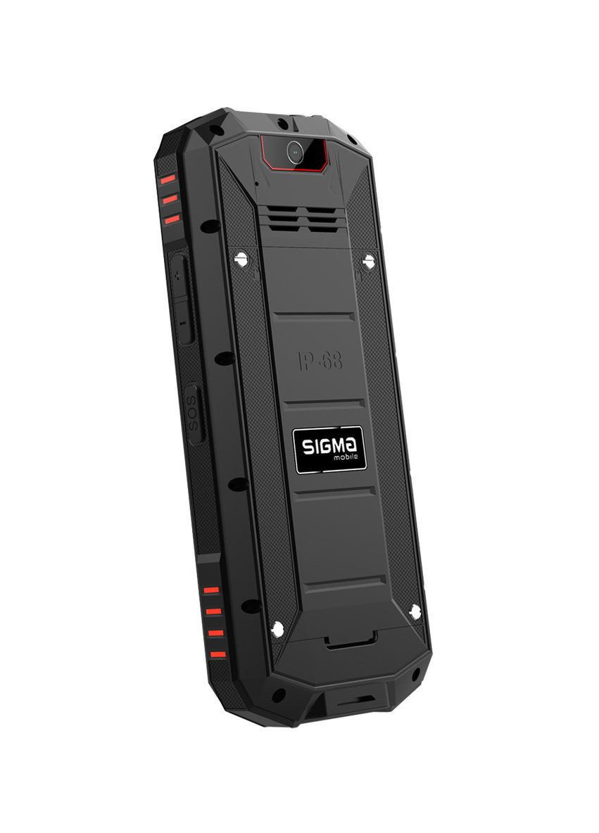 Противоударный кнопочный телефон mobile Xtreme Pa68 черно красный Sigma (293346582)