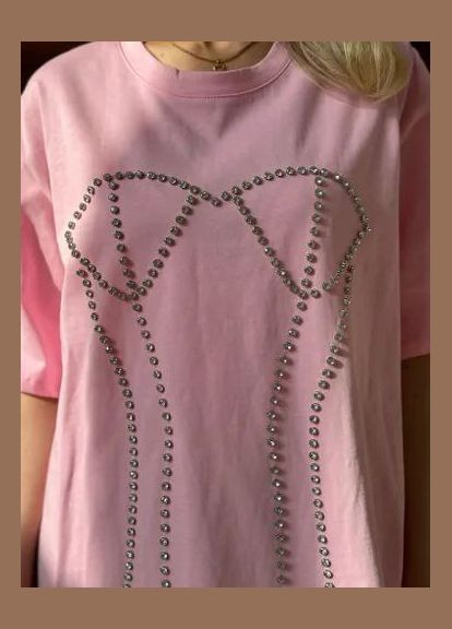 Футболка жіноча зручна модною яскравою аплікацією камінчиками малюнок бікіні колір чорний No Brand Футболка Grace - (326494029)