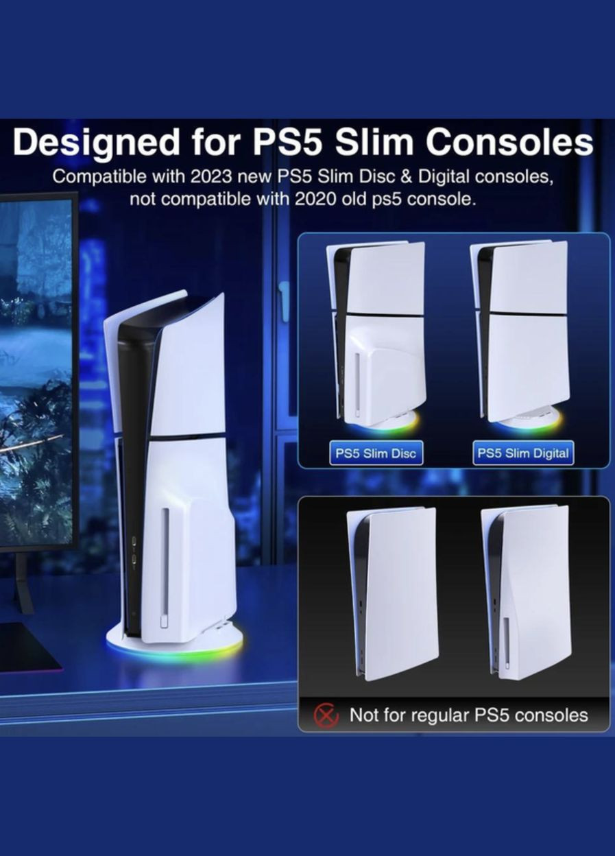 Стенд тримач підставка PS5 Slim для Sony PlayStation PS5 Slim Білий BEBONCOOL (338228734)