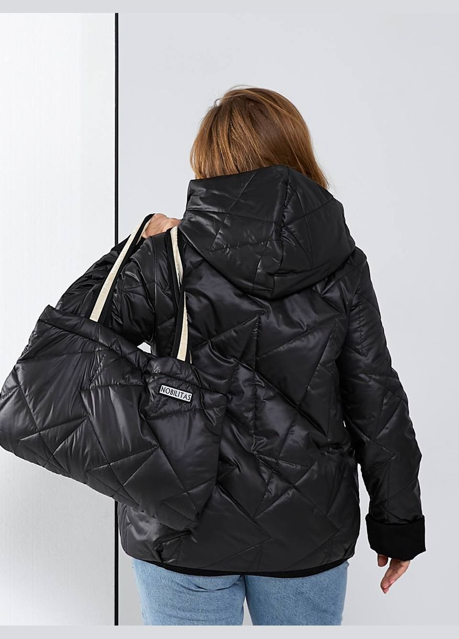 Черный демисезонный куртка с сумочкой Garna
