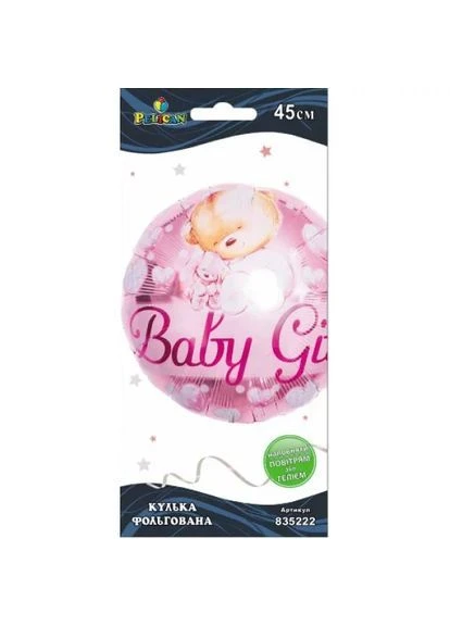Шарик воздух. фольгированная Baby Girl мишки розовая 45см 835222/Pelican/ No Brand (372128781)