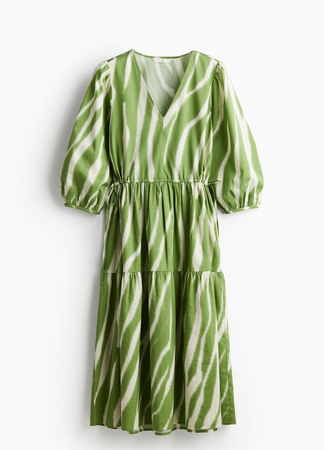 Зелена кежуал сукня H&M з абстрактним візерунком
