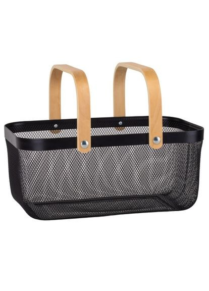 Корзина металлическая "Уютный оаза", черная, 40*17 см ELISEY (316631636)