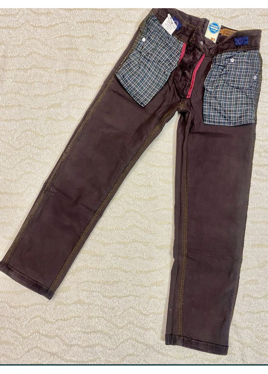 Коричневые зимние детские теплые вельветы на мальчика без флиса 128-152 No Brand