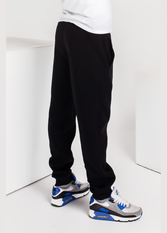 Черные утепленные флисом спортивные штаны с манжетами ISSA PLUS (279581529)