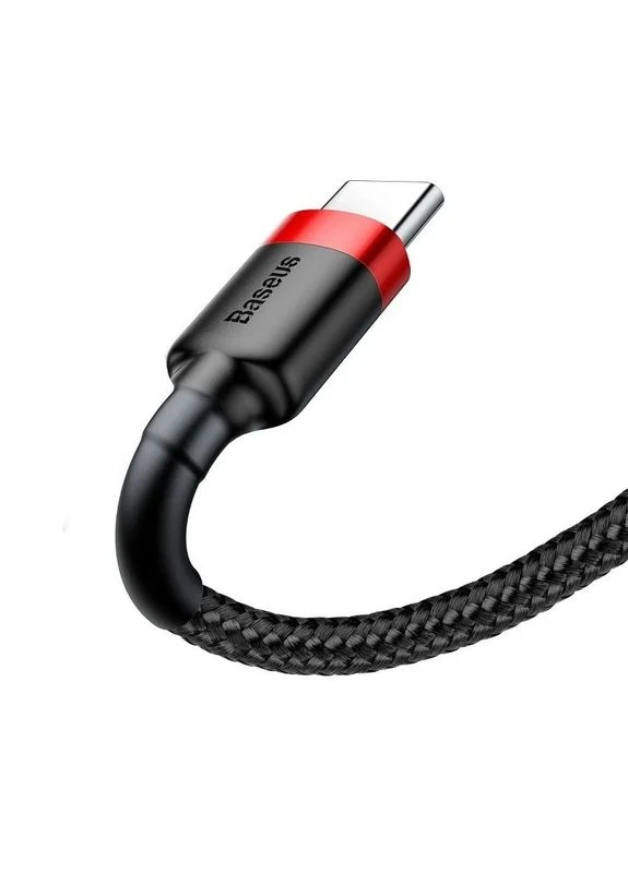 Кабель USB Type-C Baseus Cafule 3A 1м нейлоновое оплетение черный-красный No Brand (402841747)