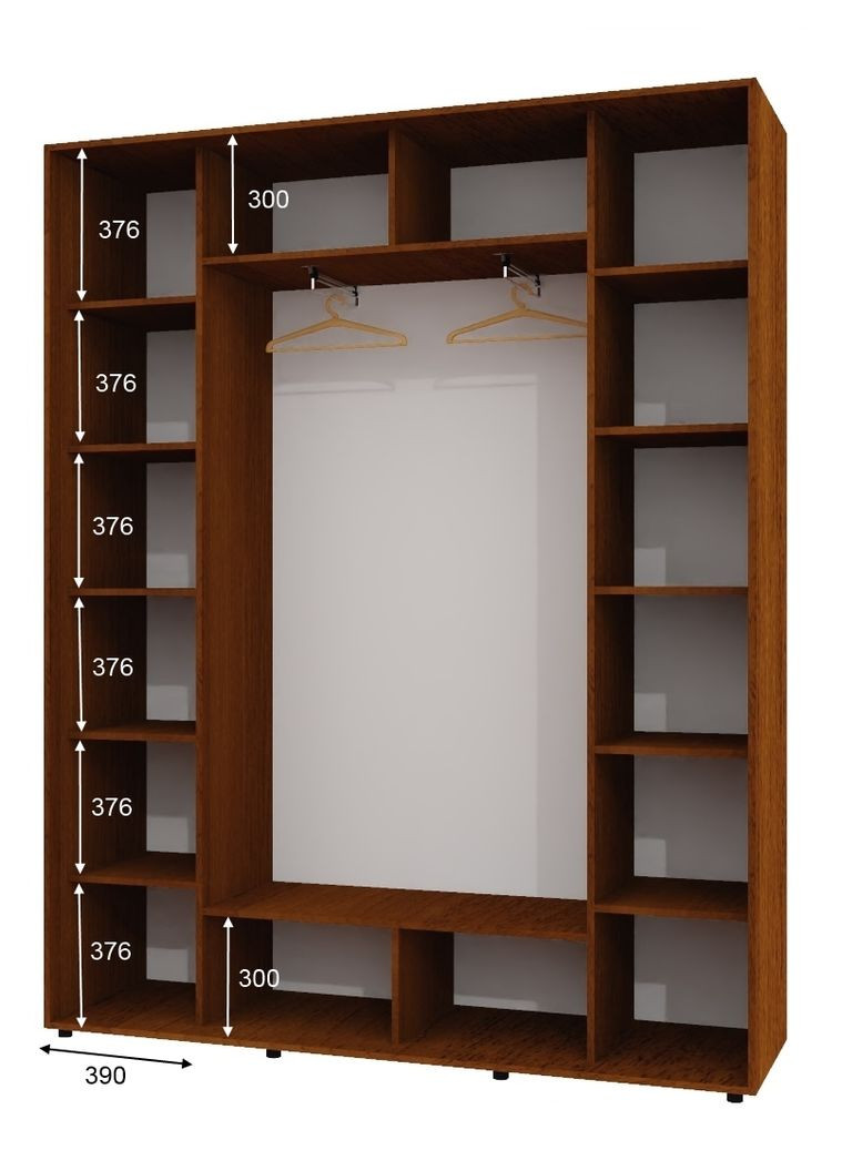 Шкаф-купе трехдверный 180*45*230 см Орех лесной 3 двери Зеркало ШК-05 Алекса (360450846)
