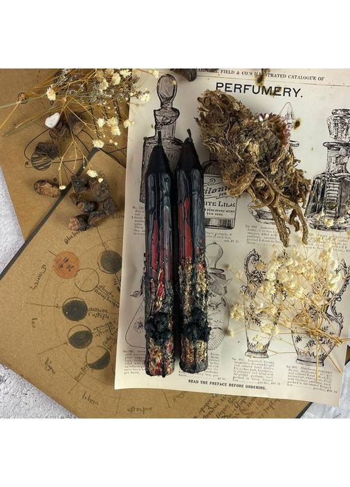 Черная алтарная свеча с черепом 2шт. 5Candles (370677310)