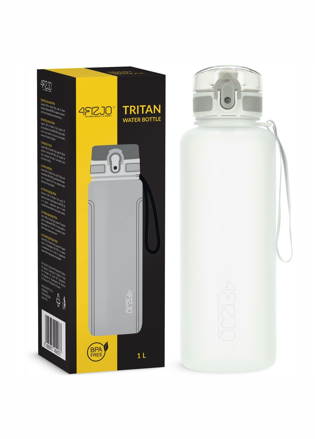 Пляшка для води спортивна 1000 мл Grey (P-5905973404273) 4FIZJO (316275384)