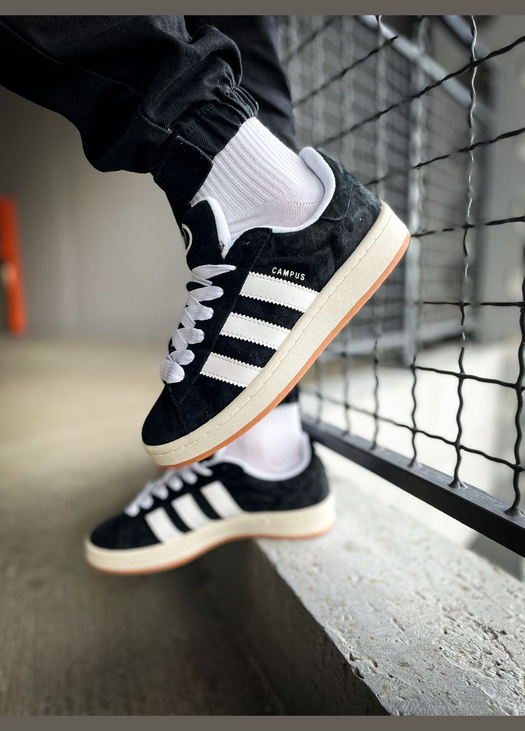 Кроссовки женские и мужские Adidas Campus 00s black white | Адидас Кампус черные белые No Brand чёрные всесезоны (313102765)