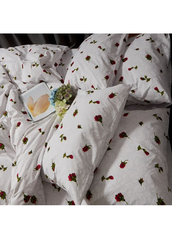 Комплект постільної білизни Бязь Gold Люкс євро 200х220 наволочки 4х50х70 (MS-820009673) Moon&Star Romantic Rose (356115825)