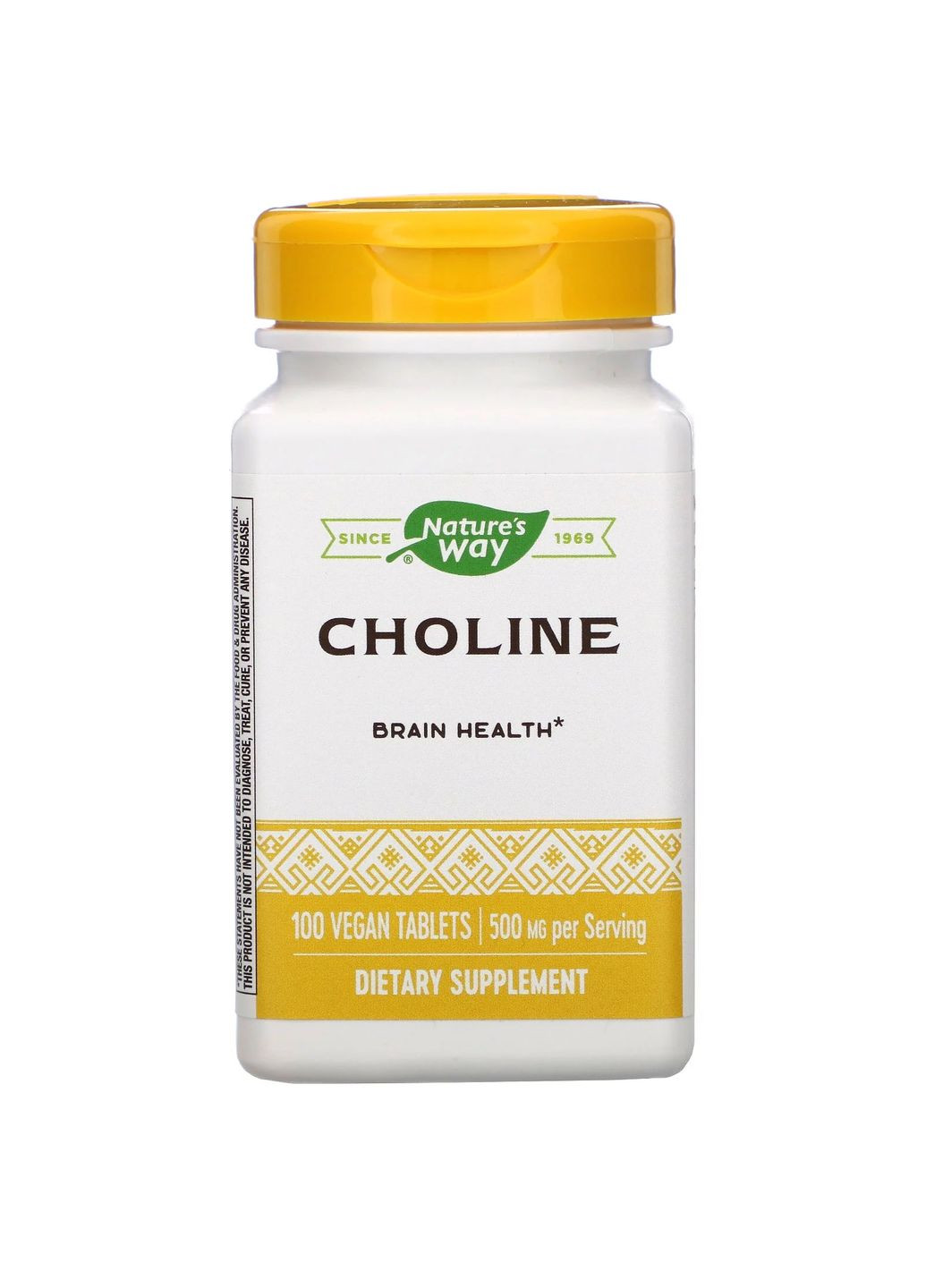 Холин Choline 500 mg 100 Vegan Tablets Nature's Way (291848498)