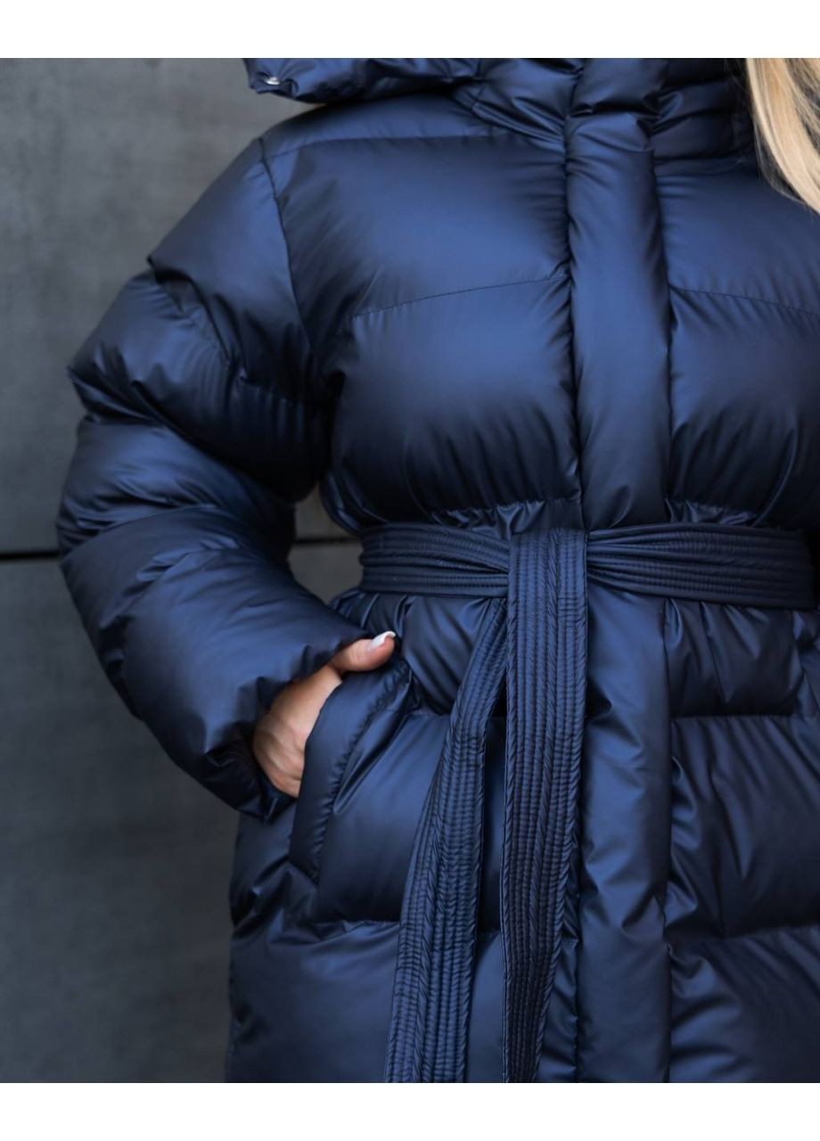 Синя зимня жіночий зимовий пуховик SK