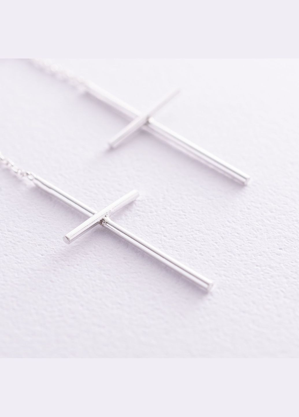 Срібні сережки - пусети Хрестики 122802 Oniks (264644518)