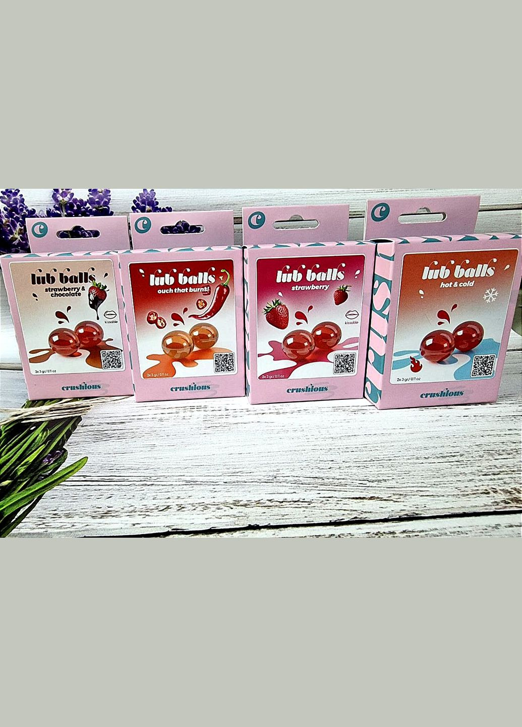 Бразильські кульки LUB BALLS зі смаком полуниці 2 шт. по 3 гр. Crushious (297396038)