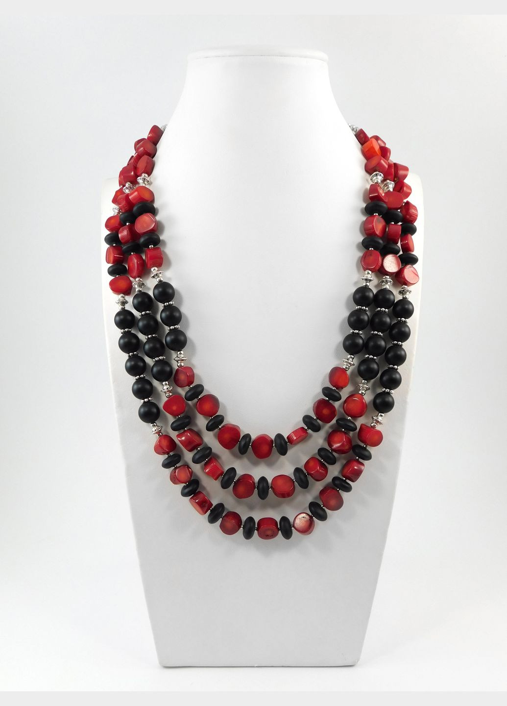 Ожерелье "Стожары" Коралл, Шунгит Fursa fashion (322316375)