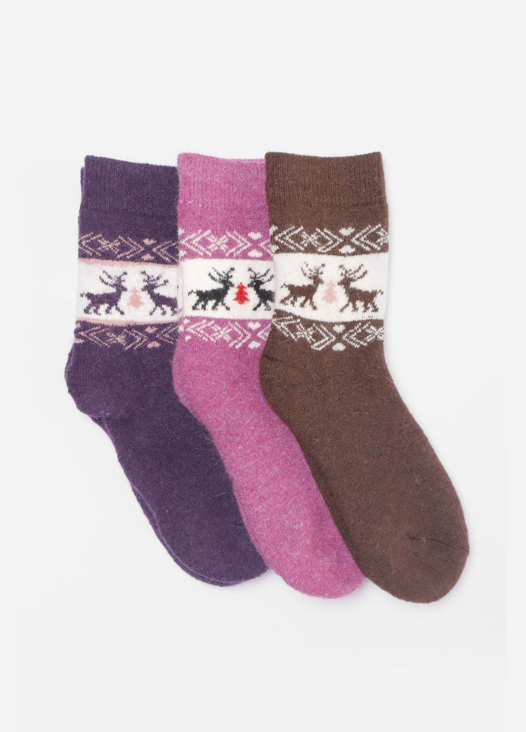 Комбинированные набор носков женских махровых из ангоры 3 штуки Let's Shop однотонные (305296693)