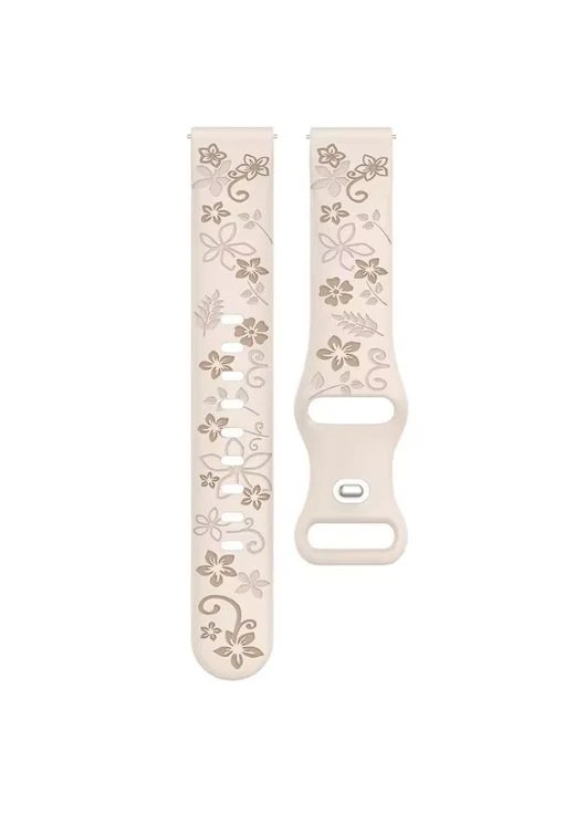 Ремінець каучуковий жіночий Flower Beige 22 мм Besta (380709575)