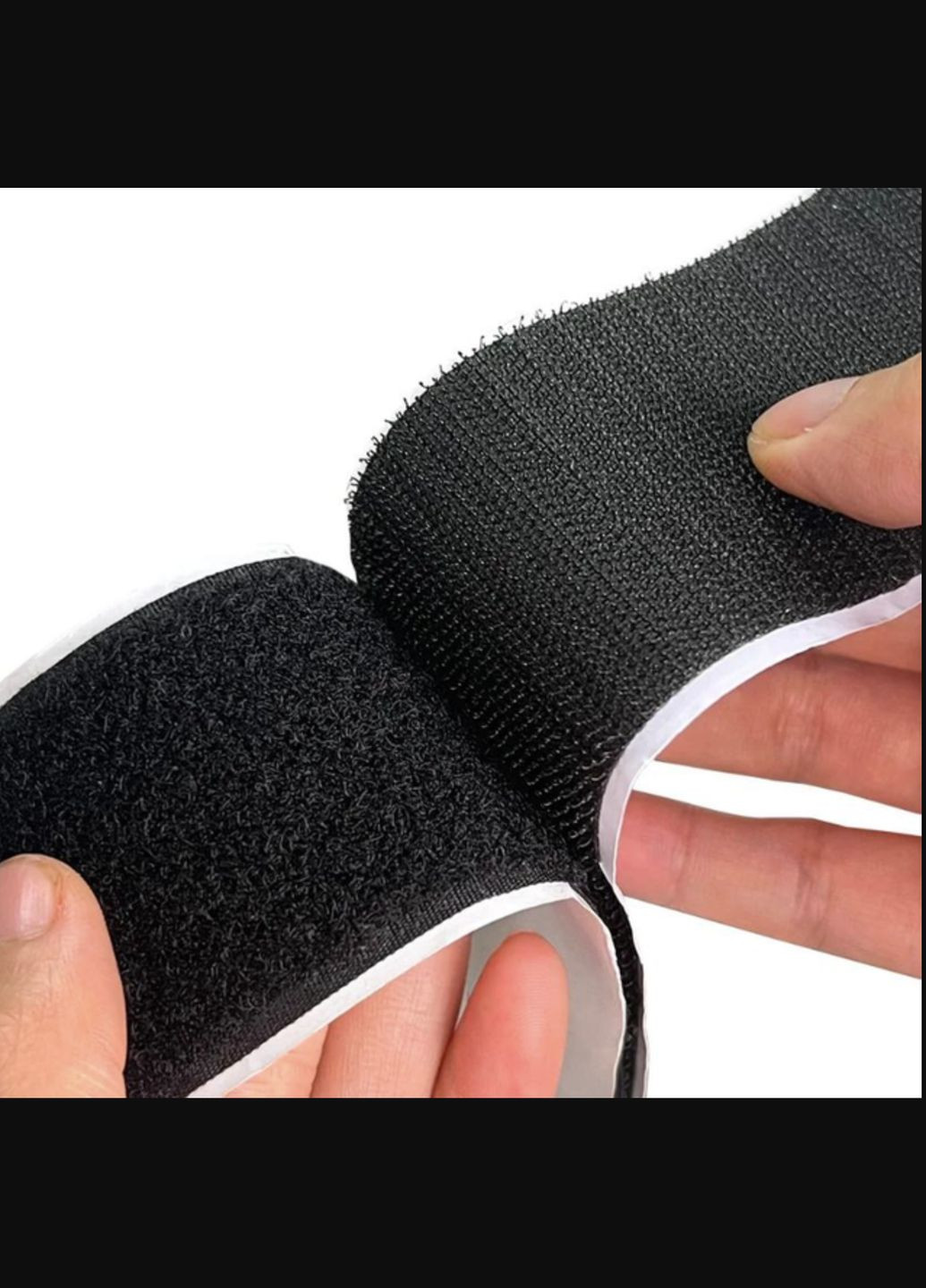 Липучка-фиксатор стяжка лента текстильная самоклеящаяся для ковра в машину универсальная 30 мм 5 м Черный Neon (340276188)