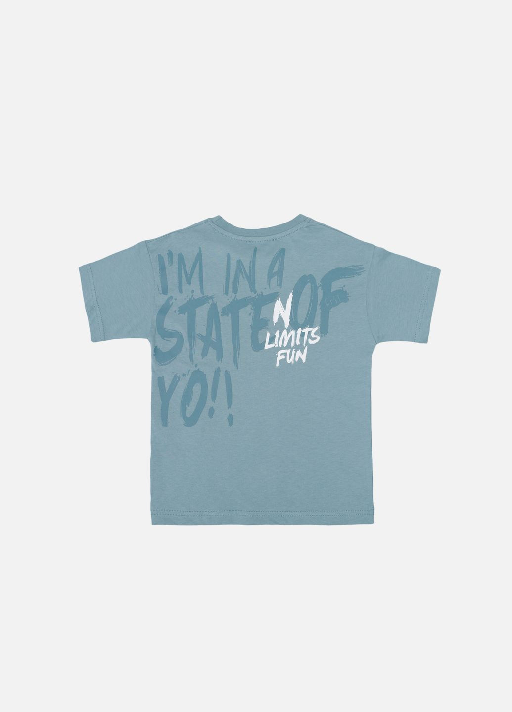 Серо-голубая летняя футболка с коротким рукавом для мальчика цвет серо-голубой цб-00246526 First Kids