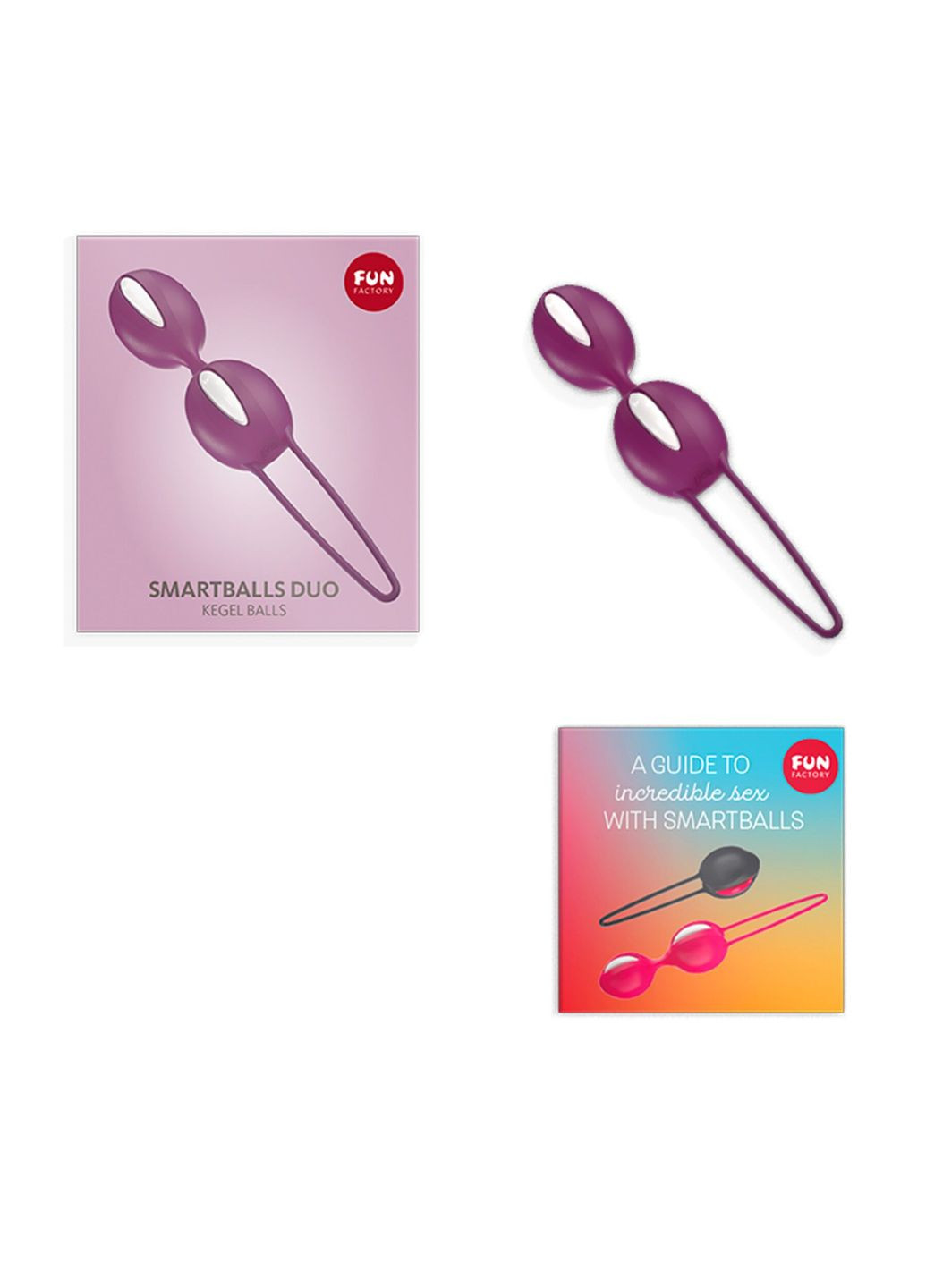 Вагинальные шарики SMARTBALLS DUO, бордово-белые, 2 шт, диаметр 3,2 и 3,6 см Fun Factory (315149409)