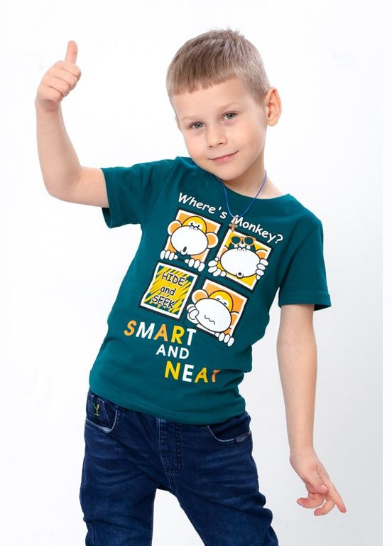 Зелена літня футболка для хлопчика Носи своє