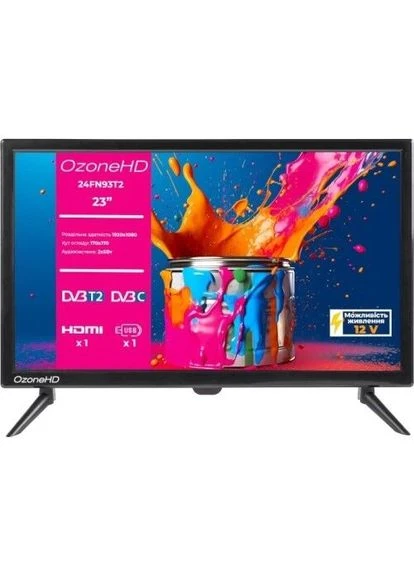Телевизор 24" 24FN93T2, 1920x1080, 60 Гц, DVB-T2/С, HDMI/VGA, USB, VESA 75x75 24FN93T2 OzoneHD (395341202)