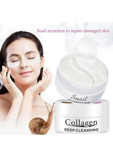 Патчи под глаза от морщин Collagen Snail с экстрактом муцина улитка Plus-plus (354797809)