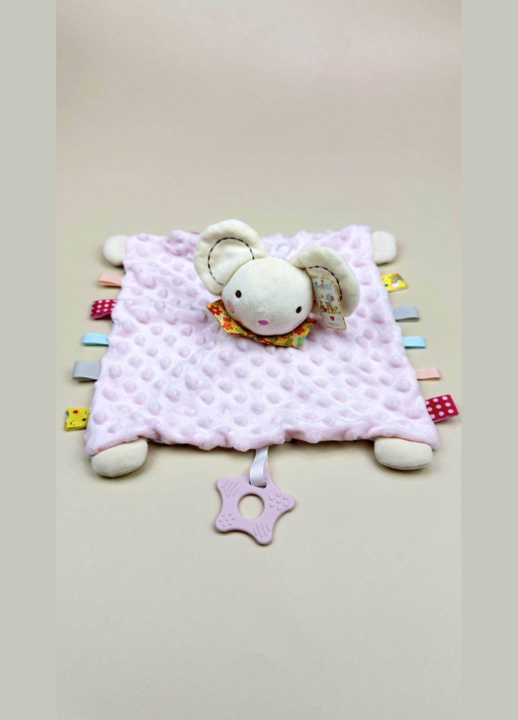 Іграшка-комфортер з прорізувачем Мишенятко рожеве Mommy Bag (285720503)