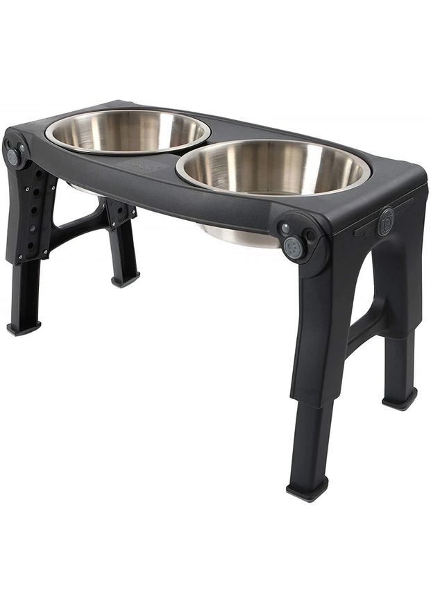 Двойная миска Adjustable Height Pet Feeder с регулируемыми ножками 960мл, для собак, стальная Dexas (364488993)
