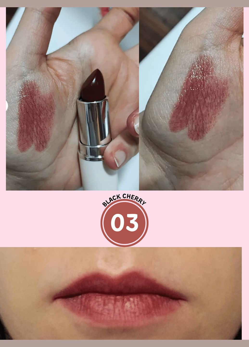 Глазурована губна ВВ-помада Black Cherry 03 4 г Farmasi (295287855)