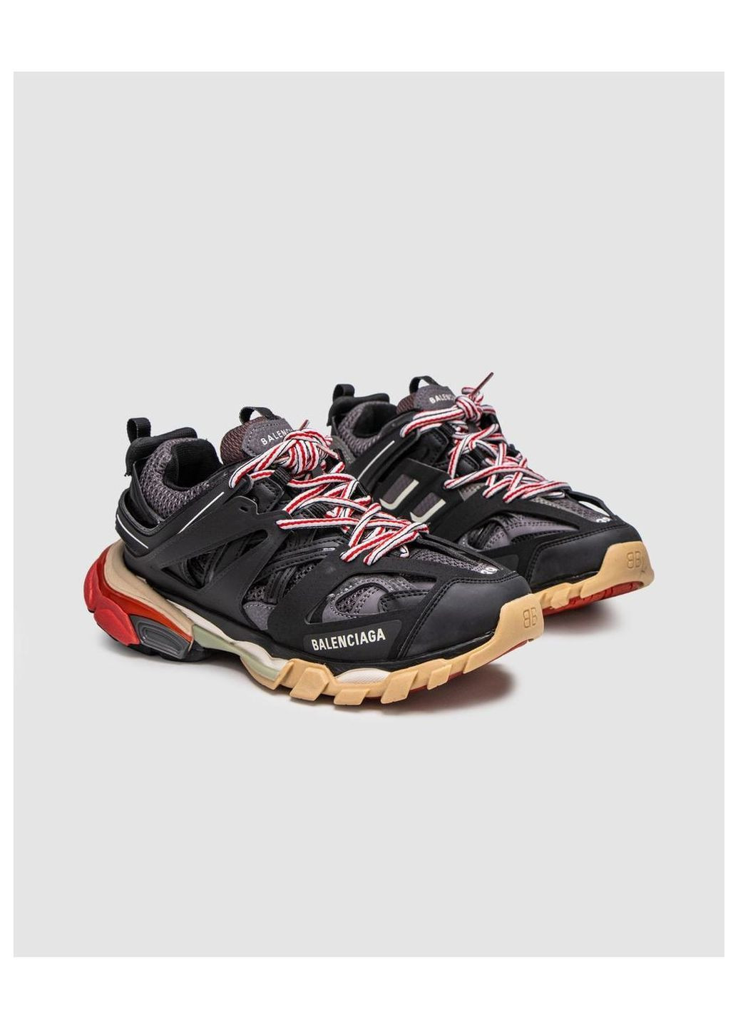 Цветные всесезонные кроссовки balenciaga No Brand Track 3.0 Black/Red
