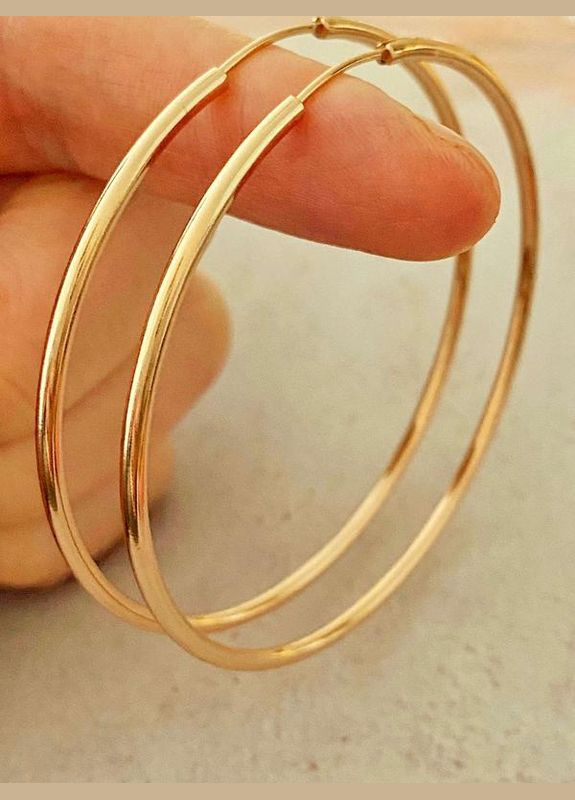 Позолочені Сережки-Кільця д.6см, Позолота No Brand (345742109)