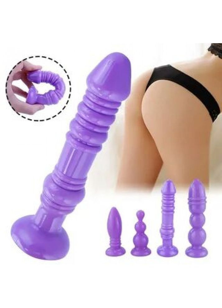 Комплект анальных пробок An-Shock 4 шт силиконовые для новичков на присоске Lovetoy (303893571)