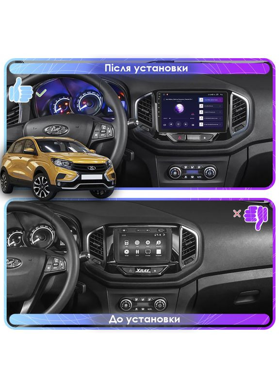 Штатна магнітола для LADA (ВАЗ) XRAY I 2015-н.в. екран 9" 2/32Gb 4G Wi-Fi GPS Top Лада 6 шт. Lesko (336197870)
