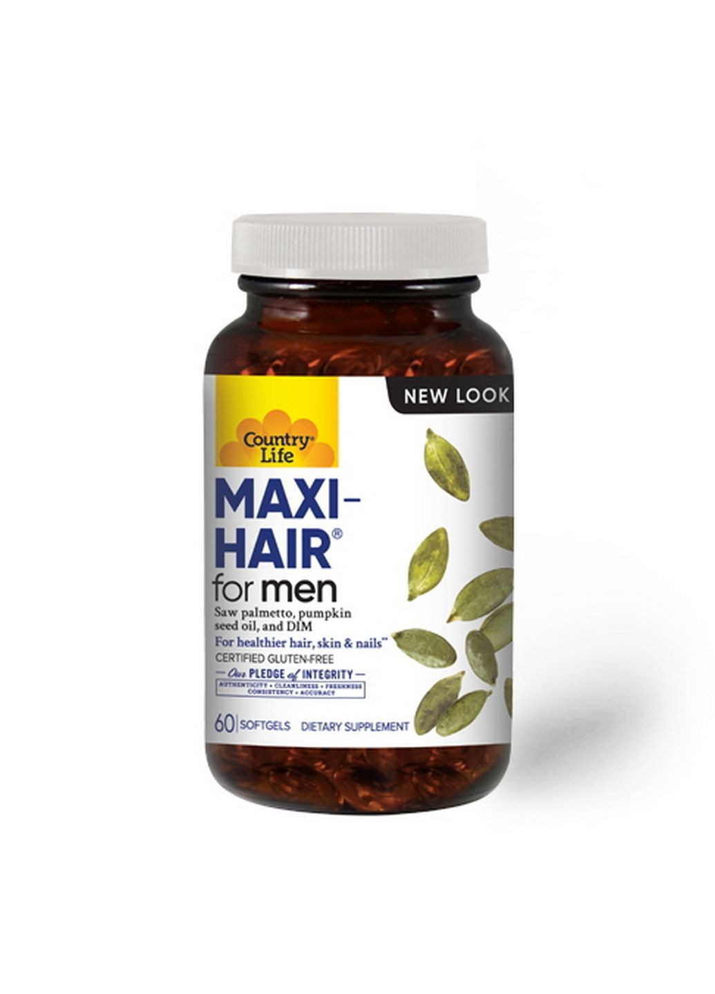 Витамины и минералы Maxi-Hair For Men, 60 капсул Country Life (293476991)