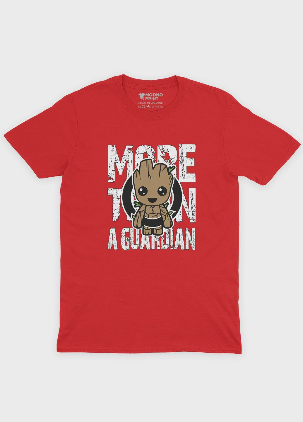 Красная демисезонная футболка для девочки с принтом супергероев - часовые галактики (ts001-1-sre-006-017-008-g) Modno