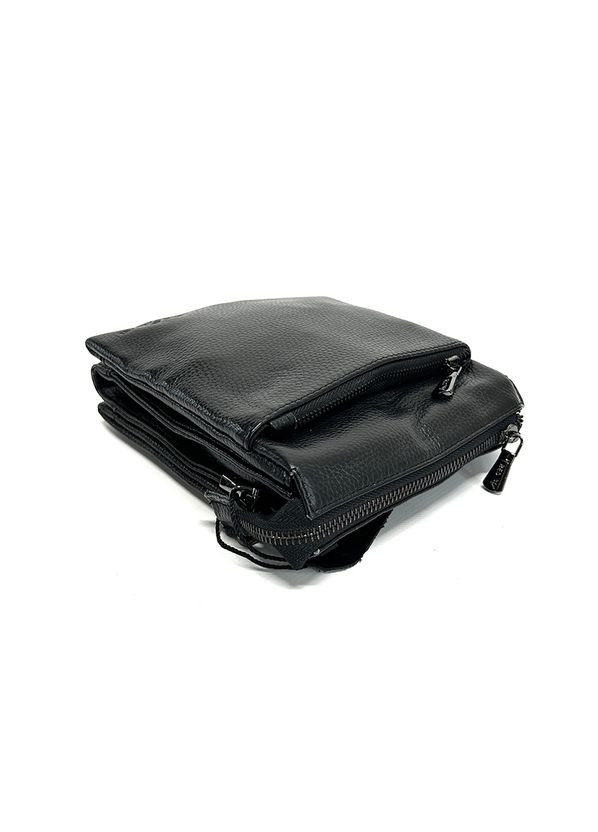 Черная кожаная мужская маленькая молодежная мини сумка через плечо No Brand (292404339)
