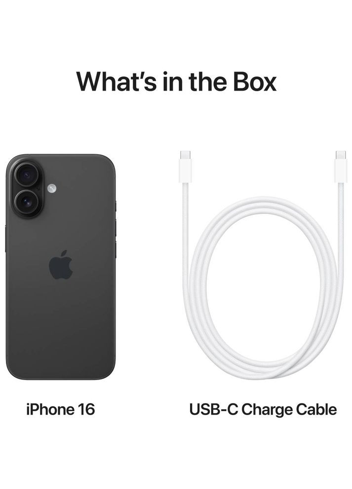 Смартфон iPhone 16 128GB Black (MYE73SX/A) Apple (307024823)