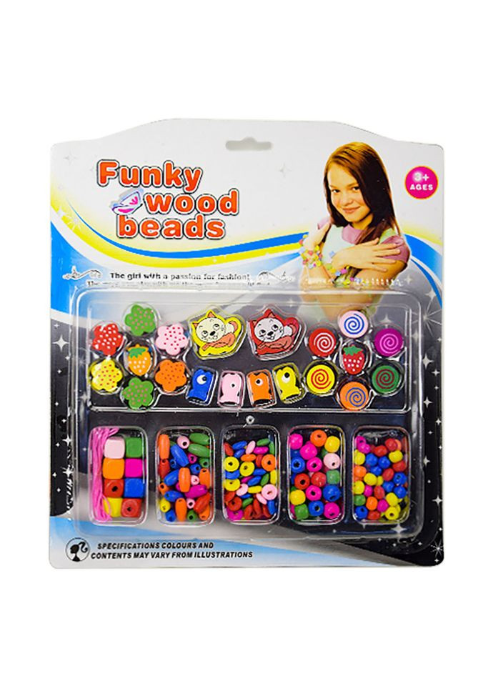 Набір бісеру TX1134A, дерев'яні намистини, гумка TX1134B A-Toys (304406563)