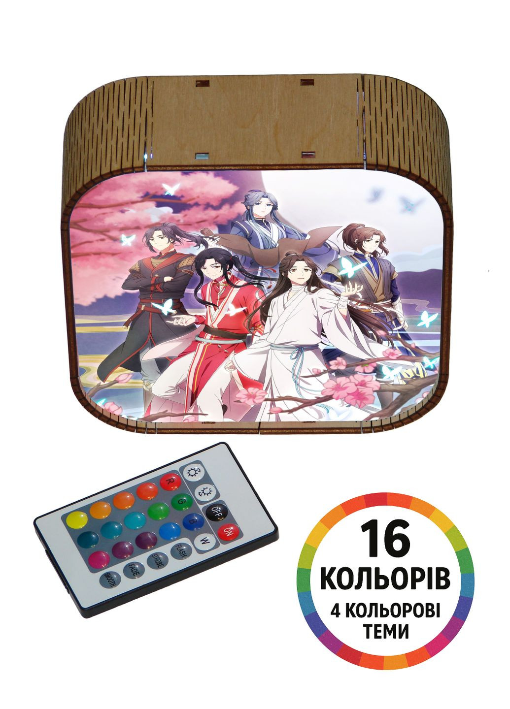 Ночник Аниме Благословение небожителей настольная лампа из дерева и LED-подсветкой Anime Heaven Official's Blessing TGC (43024) No Brand (365264975)