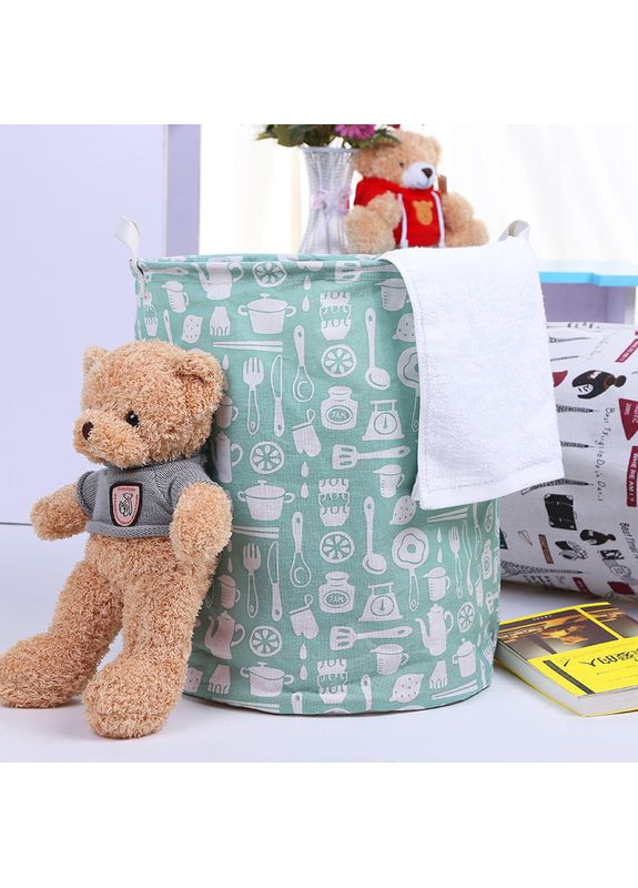 Кошик для іграшок 35х45 см Чайний сервіз із зеленим дном No Brand (367959209)