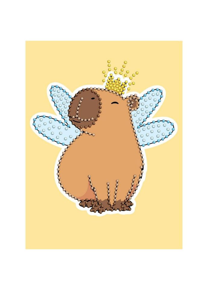 Алмазная мозаика с частичной выкладкой "Капибара фея" AMV1224, No Brand (365638812)