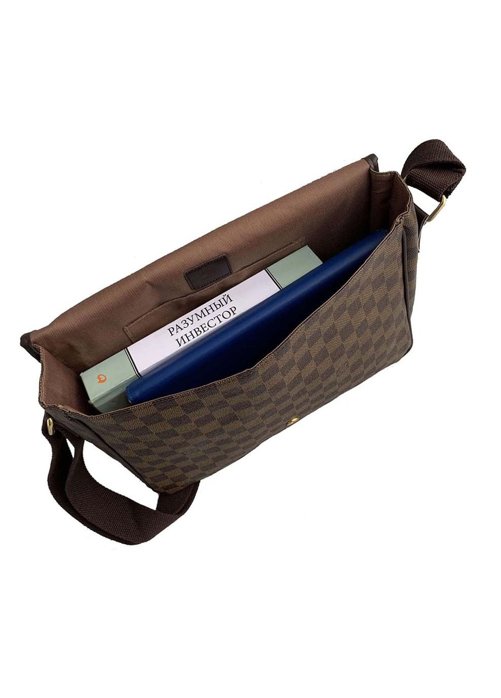 Мужская сумка из кожзама LV3057406 коричневая No Brand (370848294)