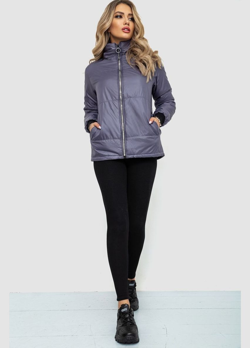 Комбинированная демисезонная куртка женская демисезонная, цвет темно-сиреневый, 244r1505 Ager