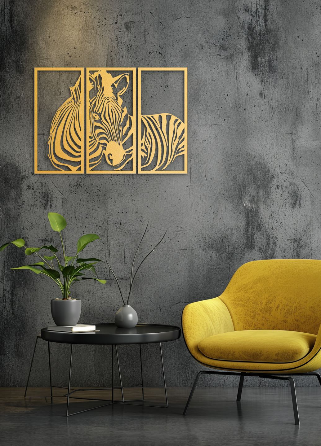 Картина лофт, настенный декор для дома "Зебра модульная картина", декоративное панно 95х135 см Woodyard (292113915)