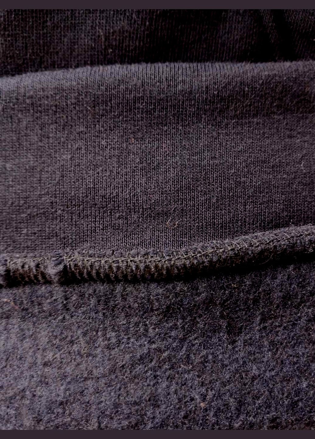 Чорний зимній чоловічий теплий зимовий спортивний костюм на флісі тринитка з начісом, на блискавці з капюшоном No Brand