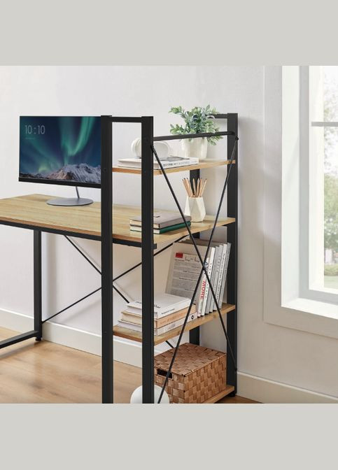 Комп'ютерний стіл Devoko з боковими полицями у стилі Loft натуральний Leobert (362028120)