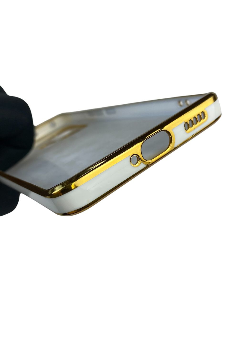 Чохол для Redmi Note 13 Pro Plus з кільцем MagSafe із золотою окантовкою на сяомі редмі нот 13 про плюс білий gs1 Xiaomi (366232577)